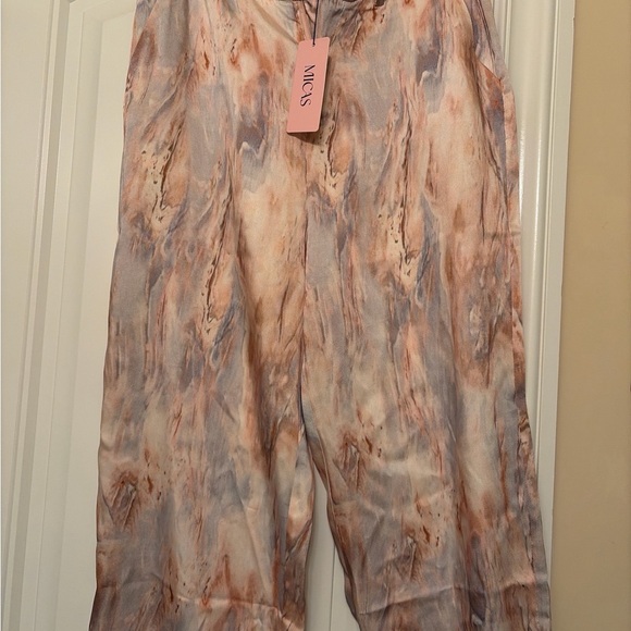 Women's Marble Print Pants - Pink and Gray - Picture 7 of 7